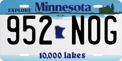 MN license plate 952NOG