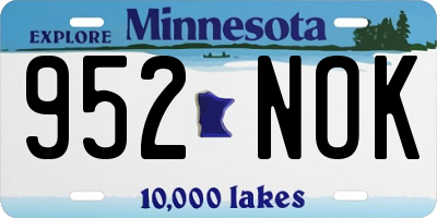 MN license plate 952NOK