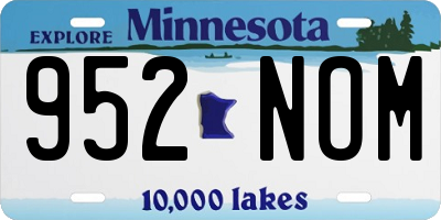 MN license plate 952NOM