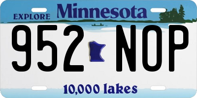 MN license plate 952NOP