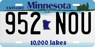 MN license plate 952NOU