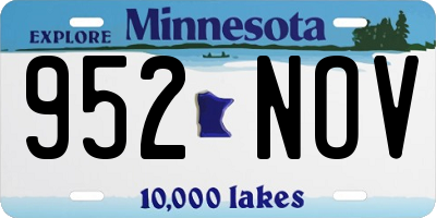 MN license plate 952NOV