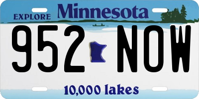 MN license plate 952NOW