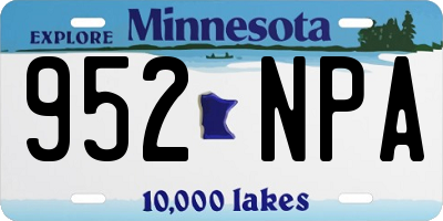 MN license plate 952NPA