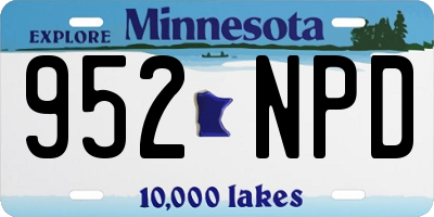 MN license plate 952NPD
