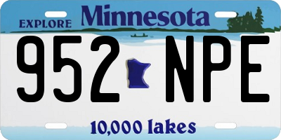 MN license plate 952NPE