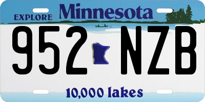 MN license plate 952NZB