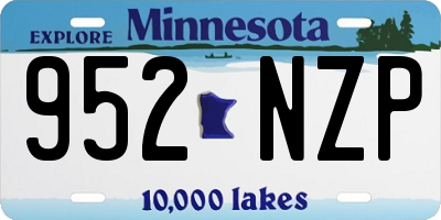 MN license plate 952NZP