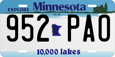 MN license plate 952PAO
