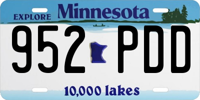 MN license plate 952PDD