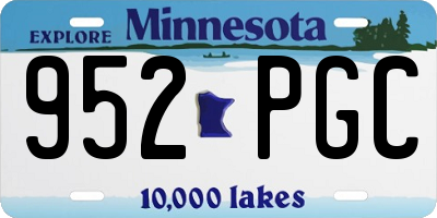 MN license plate 952PGC