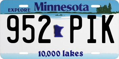 MN license plate 952PIK