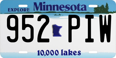MN license plate 952PIW