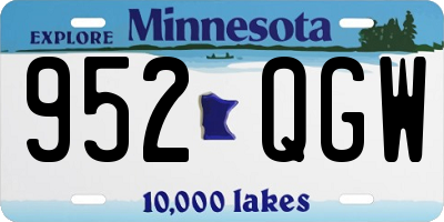 MN license plate 952QGW