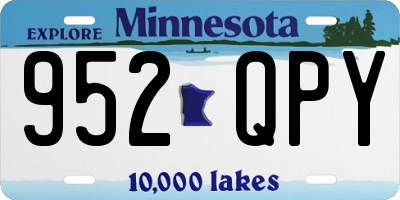 MN license plate 952QPY