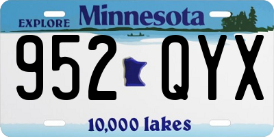 MN license plate 952QYX
