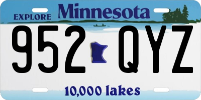 MN license plate 952QYZ