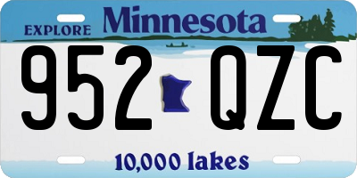 MN license plate 952QZC