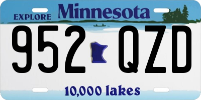MN license plate 952QZD