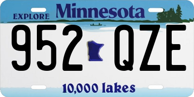 MN license plate 952QZE