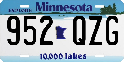 MN license plate 952QZG