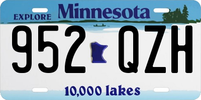 MN license plate 952QZH