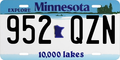 MN license plate 952QZN
