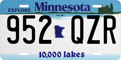 MN license plate 952QZR