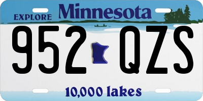 MN license plate 952QZS
