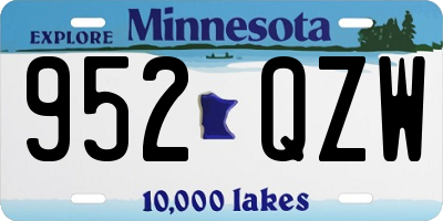 MN license plate 952QZW