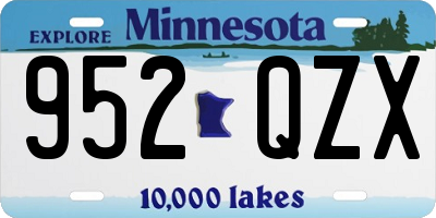 MN license plate 952QZX