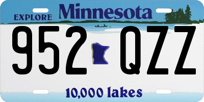 MN license plate 952QZZ