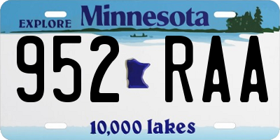 MN license plate 952RAA