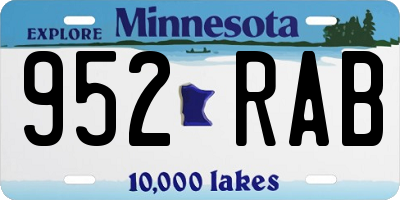 MN license plate 952RAB