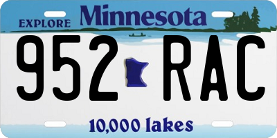MN license plate 952RAC
