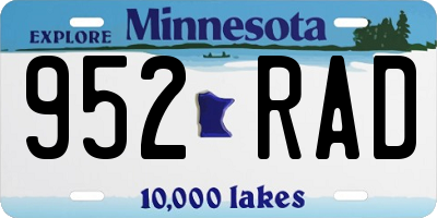 MN license plate 952RAD