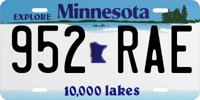 MN license plate 952RAE