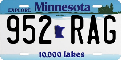 MN license plate 952RAG