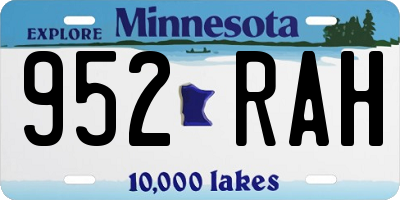 MN license plate 952RAH