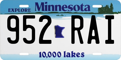 MN license plate 952RAI