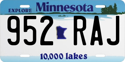 MN license plate 952RAJ
