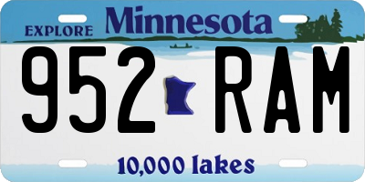 MN license plate 952RAM