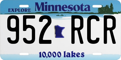 MN license plate 952RCR
