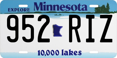 MN license plate 952RIZ