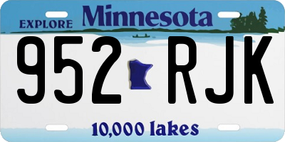 MN license plate 952RJK
