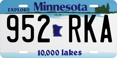 MN license plate 952RKA