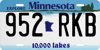 MN license plate 952RKB