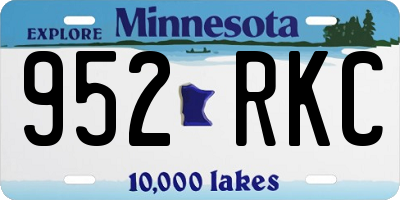 MN license plate 952RKC