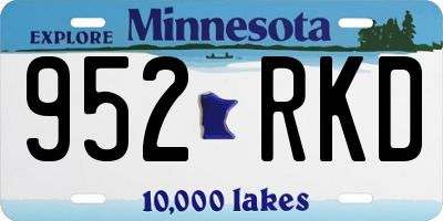 MN license plate 952RKD