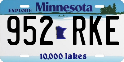 MN license plate 952RKE